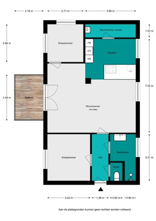 Plattegrond - Huizersdijk 28A, 4761 PV Zevenbergen - Huizersdijk 28A - Appartement - 2D.jpg